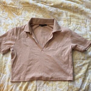 Women's Pink Polo Baby Tee